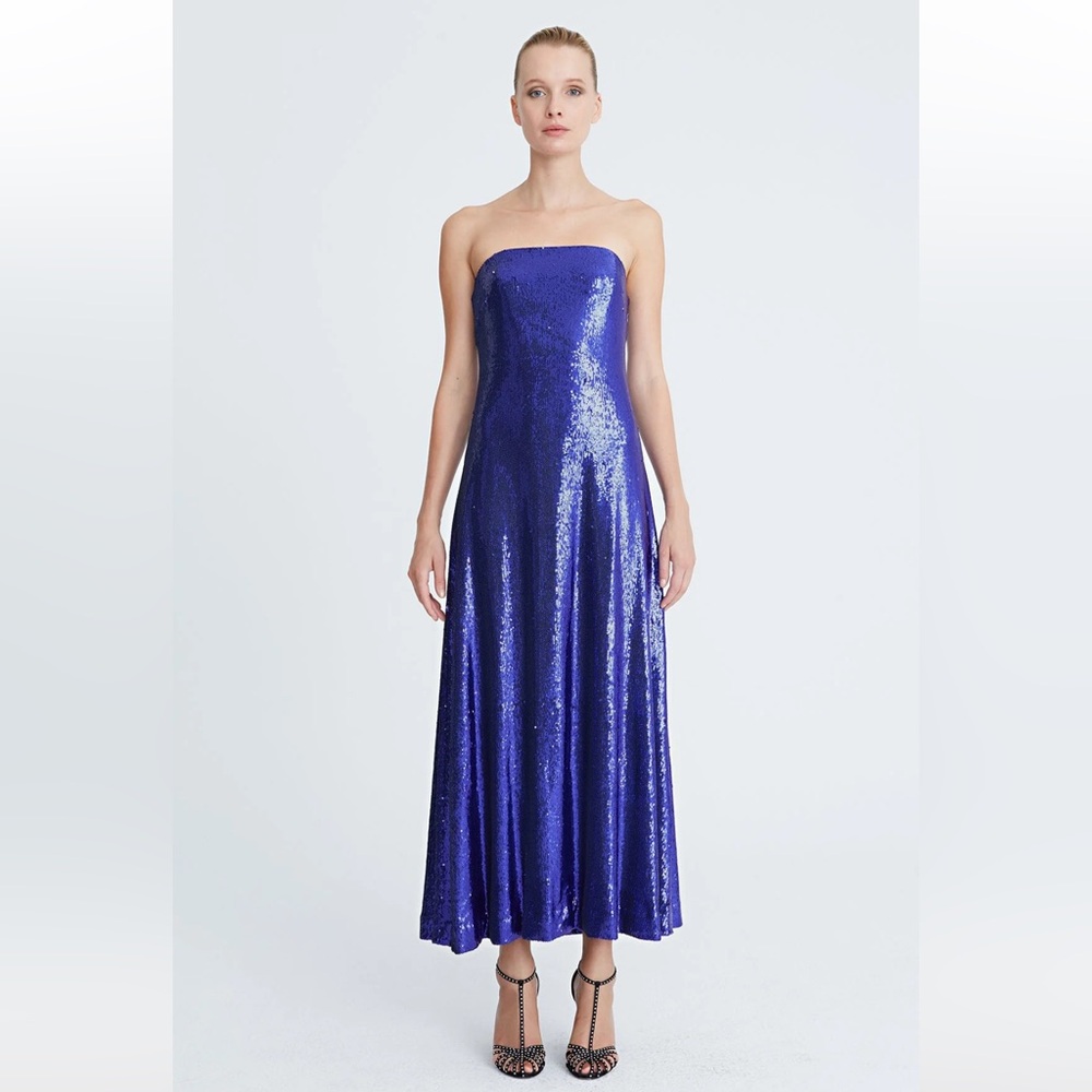 Sequin Bustier Dress In Color Amethyst Size 2